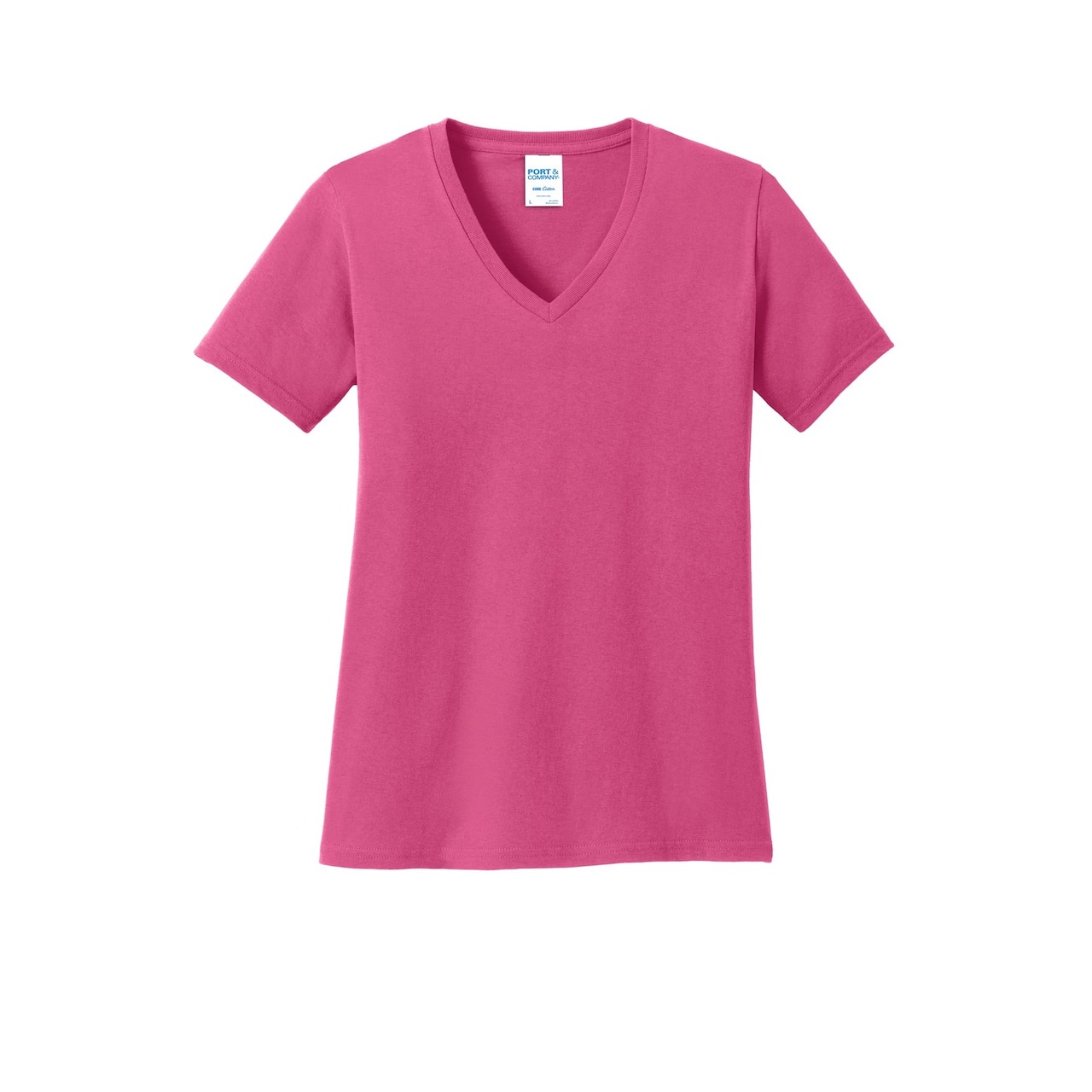 Port & Company® Brights Core Cotton V-Neck Ladies T-Shirt